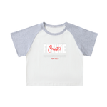 Color-Blocked Raglan Sleeve Crop Top
