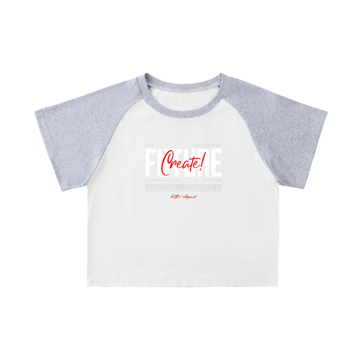 Color-Blocked Raglan Sleeve Crop Top