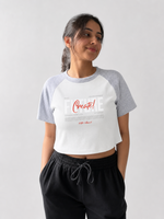Color-Blocked Raglan Sleeve Crop Top